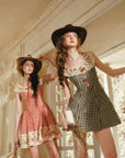 Lacemade whimsical A-line gingham mini dress for summer and picnic