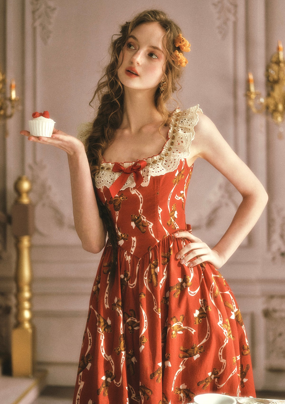 Teddy Tomato Sauce Dress In-stock / S