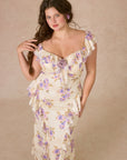 Curve&Plus Purple Iris Swayed by Wind Dress