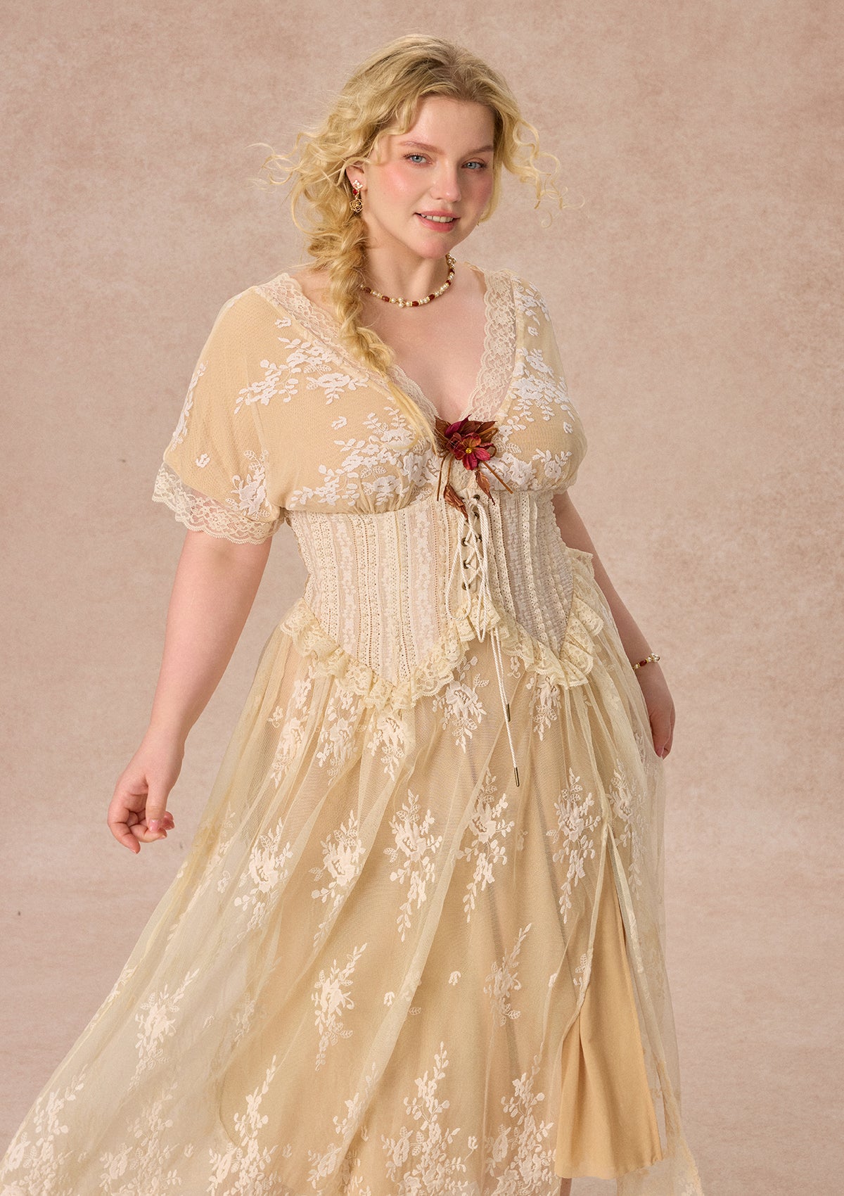 Curve&amp;Plus Wild Thorn Rose Corset Dress