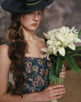 Azure Blumenmesse-Korsett