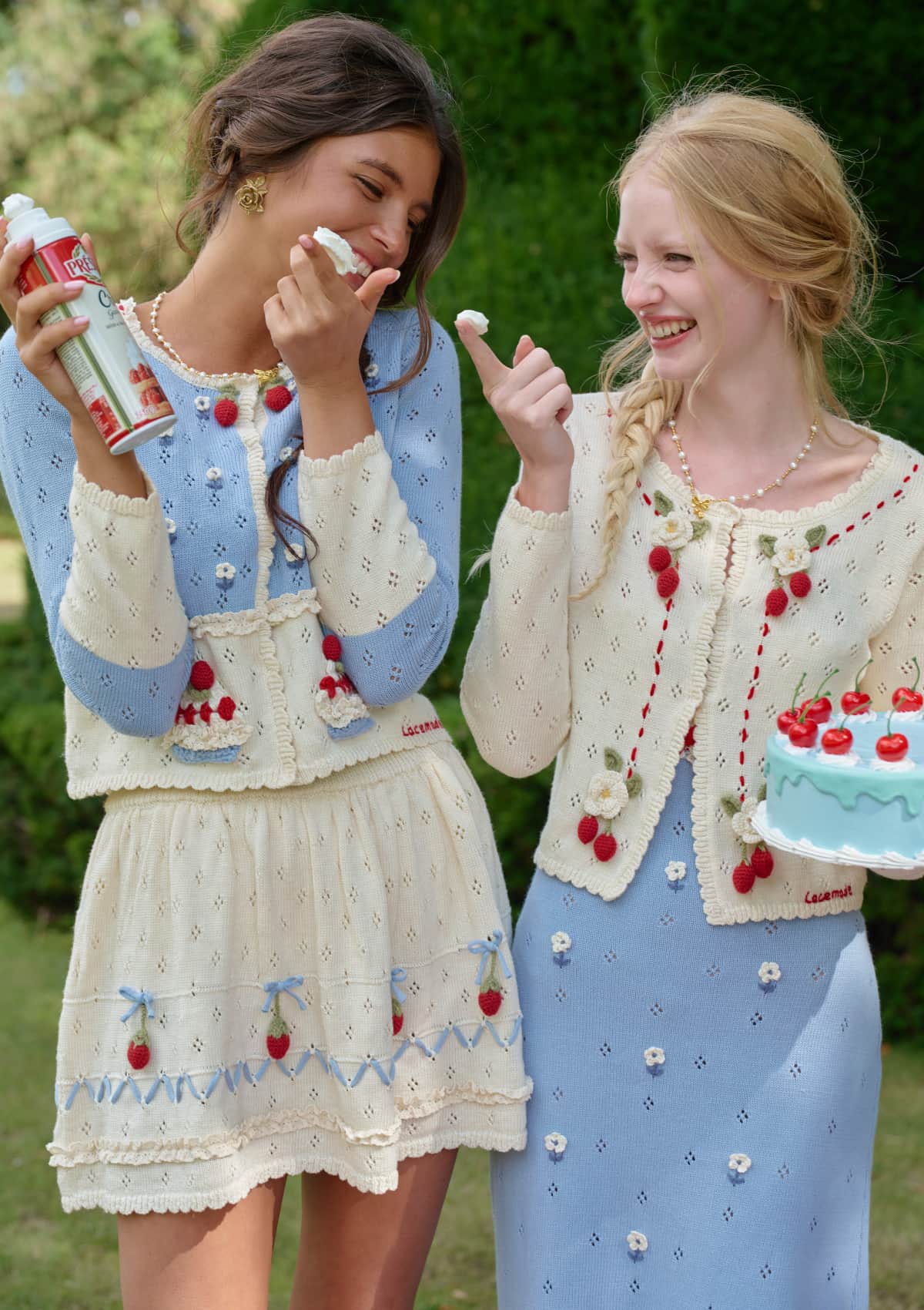 Christmas Berry Carol knit Cardigan (Blue)