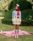Christmas Berry Carol knit Cardigan (Blue)