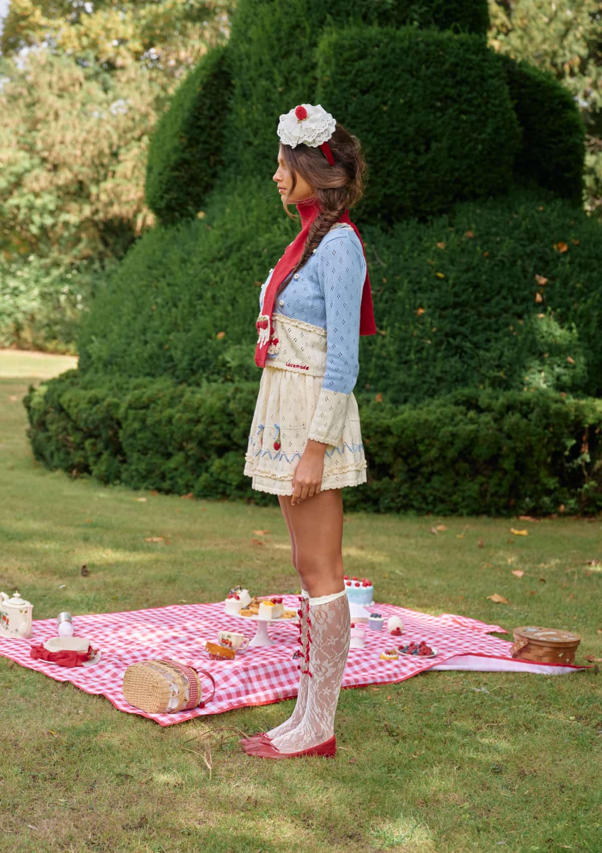 Christmas Berry Carol knit Cardigan (Blue)