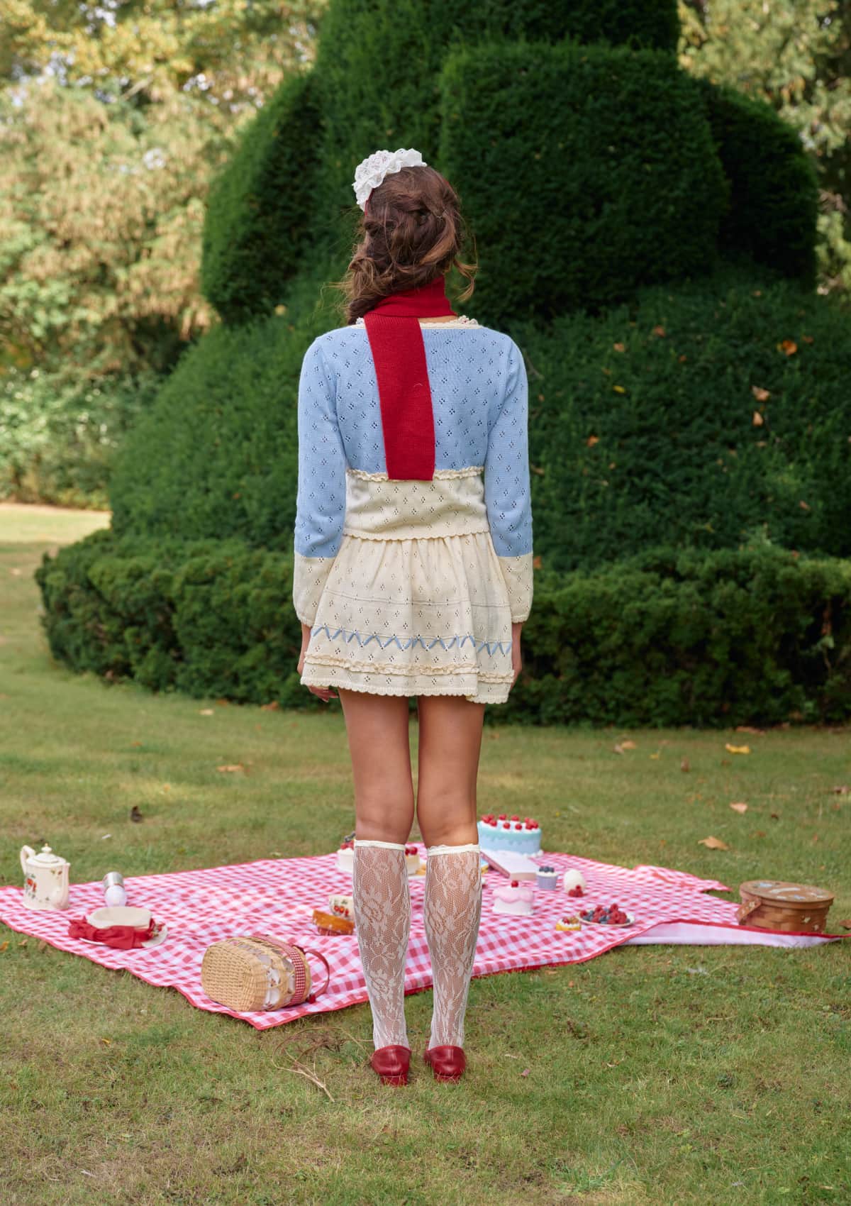 Christmas Berry Carol knit Cardigan (Blue)