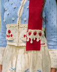 Christmas Berry Carol knit Cardigan (Blue)
