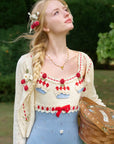 Christmas Berry Carol knit Cardigan (beige)