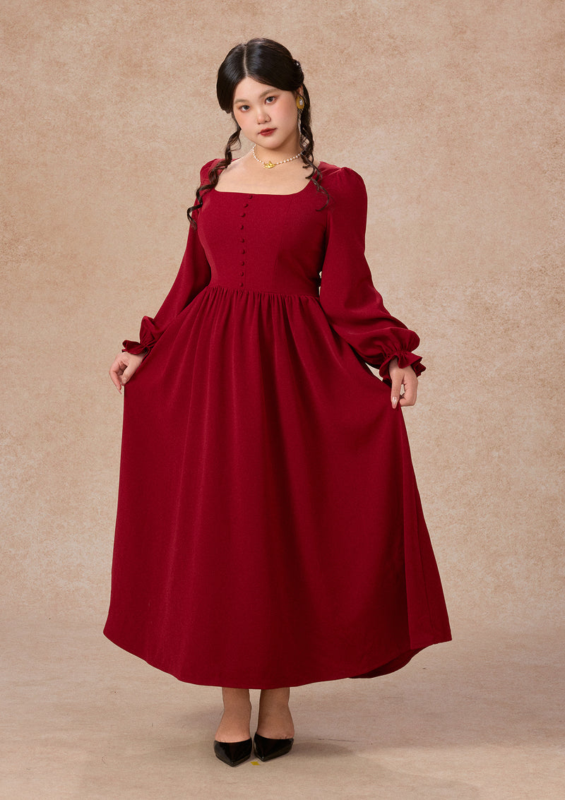 Curve&Plus Passionate Love Bordeaux Dress