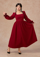 Curve&Plus Passionate Love Bordeaux Dress