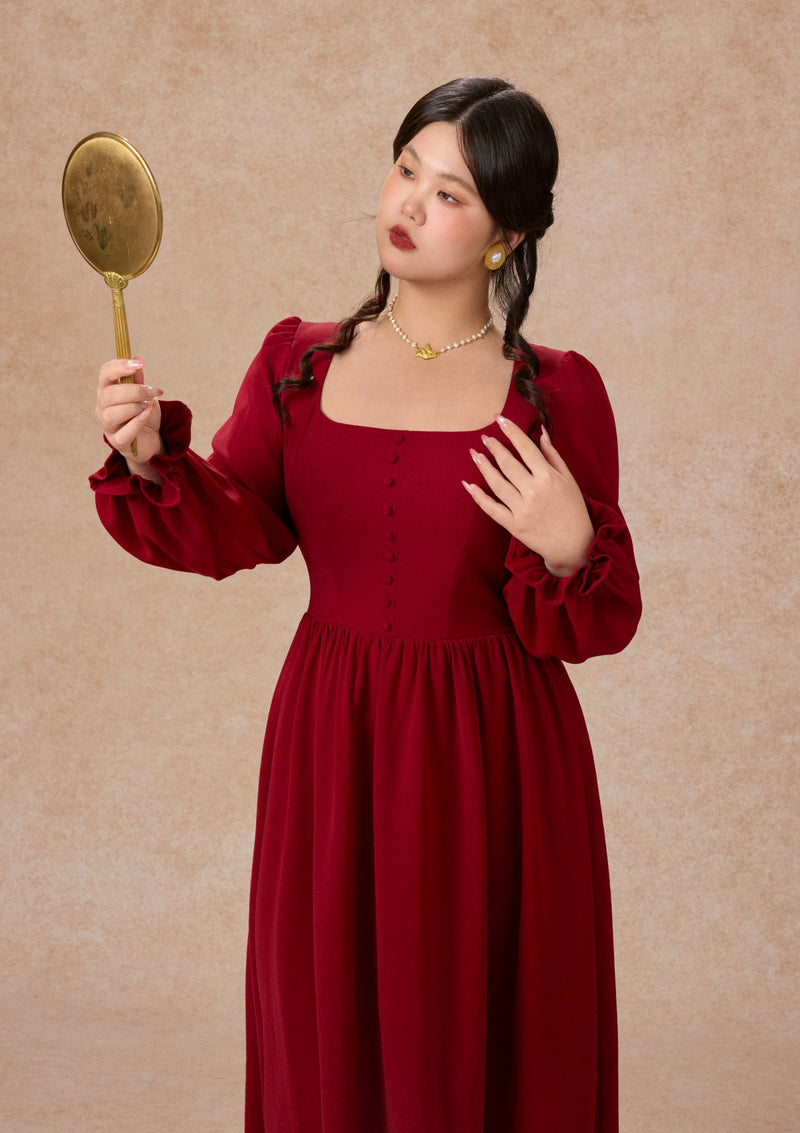 Curve&Plus Passionate Love Bordeaux Dress