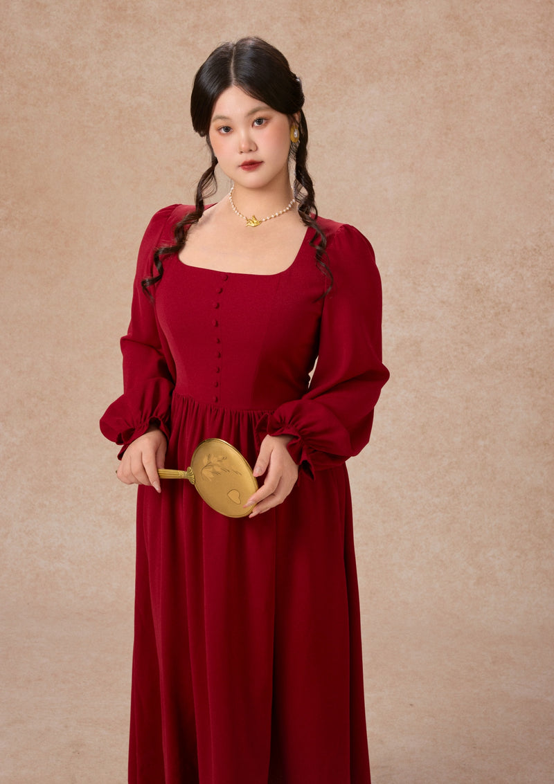 Curve&Plus Passionate Love Bordeaux Dress