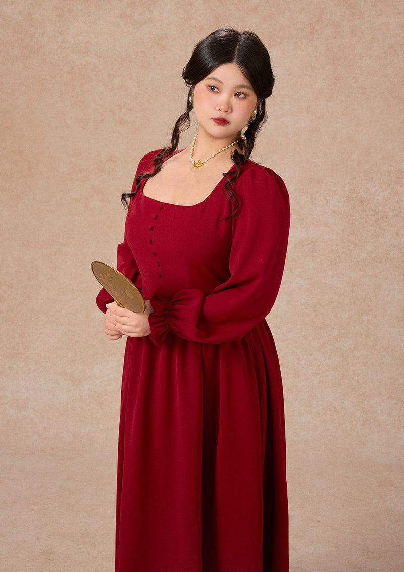 Curve&Plus Passionate Love Bordeaux Dress
