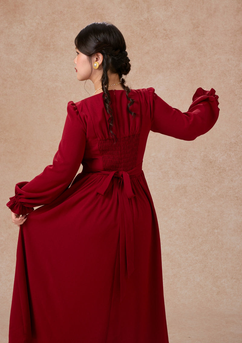 Curve&Plus Passionate Love Bordeaux Dress