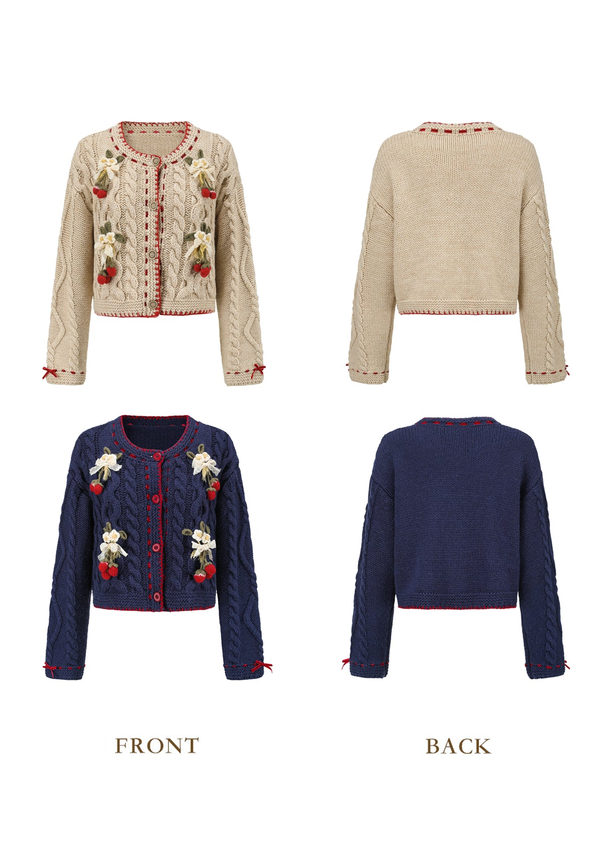 Strawberry Mont Blanc Knit Cardigan