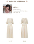 Lacemade "Du Cocon au Papillon" satin midi dress - Front and back view