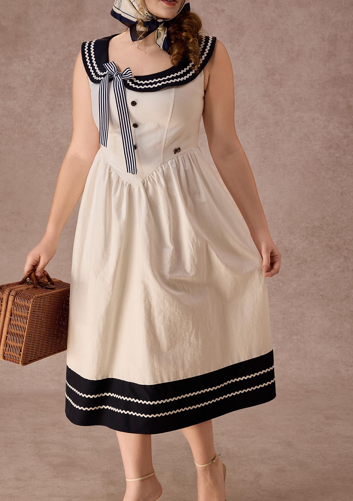 Curve&amp;Plus Sailor Love Letter Dress（Navy）