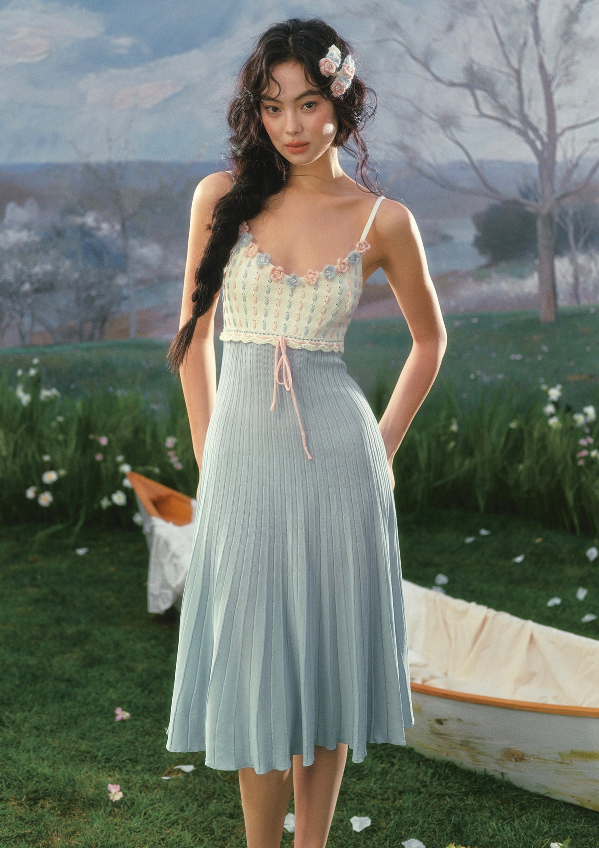 Rose Tide Knit Dress In Stock / L