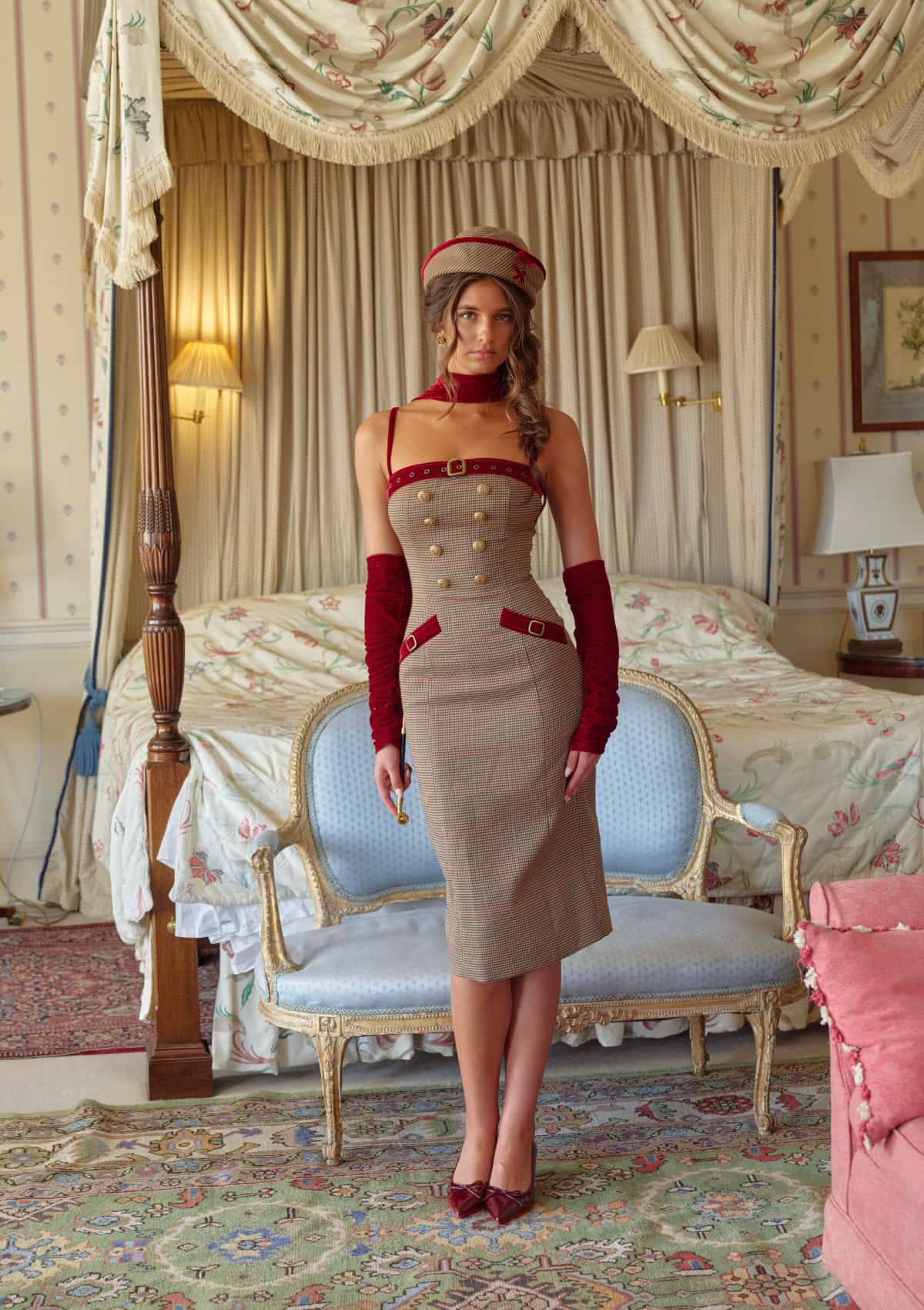 Baroque Red Velvet dress