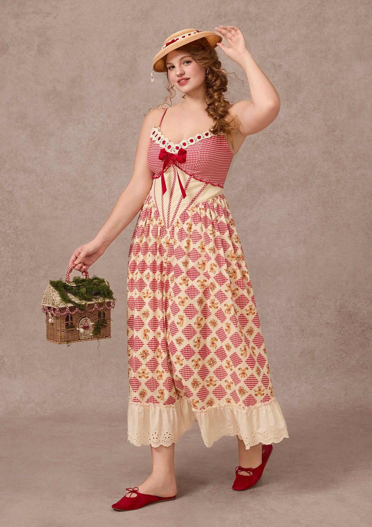 Curve&amp;Plus Picnic with Teddy Dress（Long）