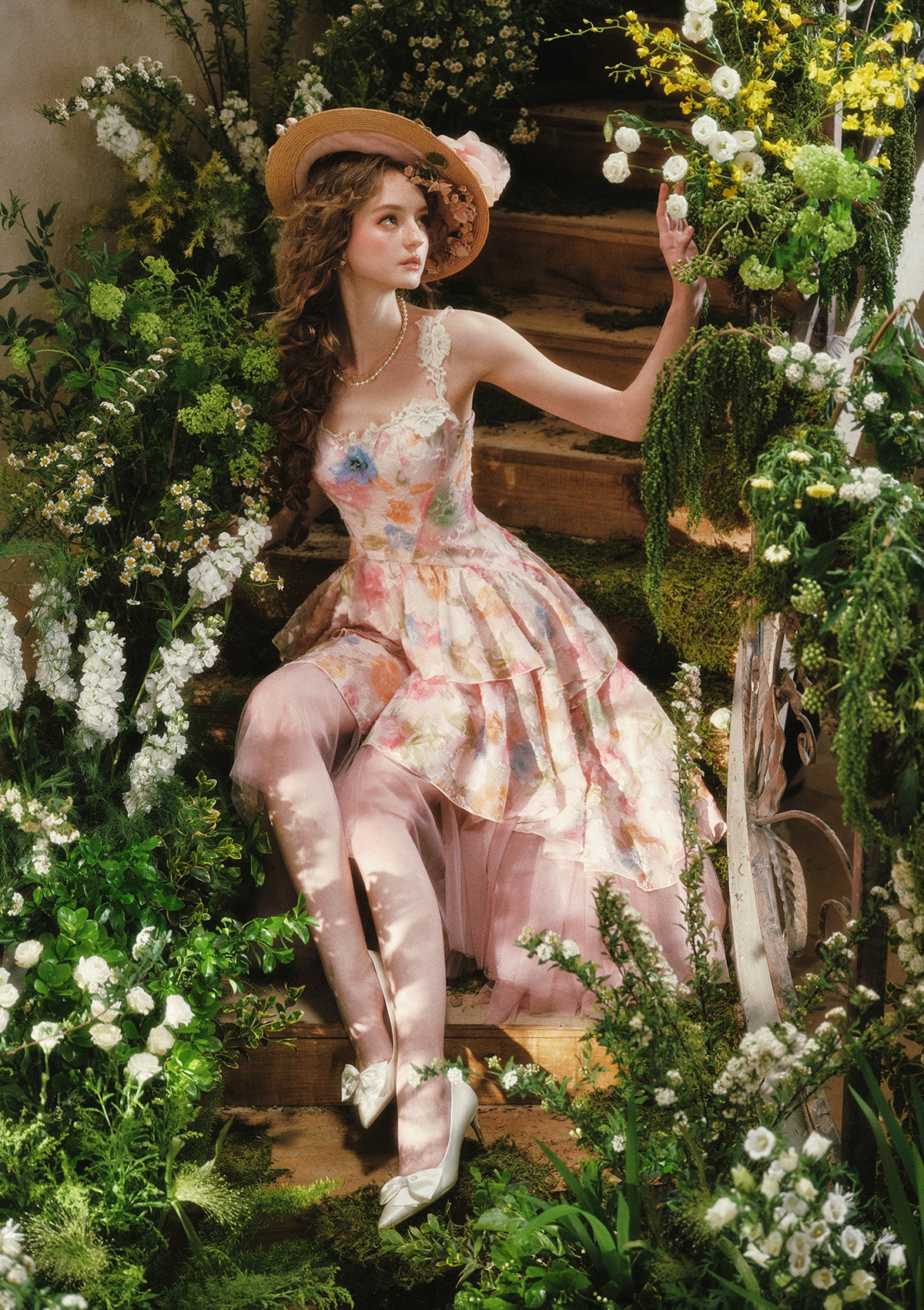 Blazing Cloud Blossom Corset Dress
