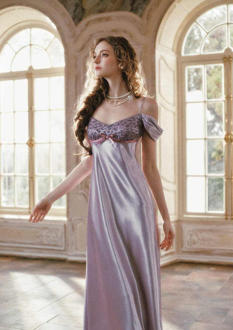 Glazed Purple Satin Dress Glazed Purple Satin Dress
