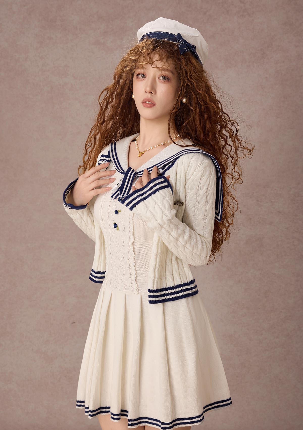 White Sail Maiden Cable Knit Cardigan