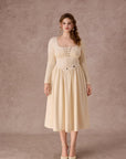 Curve&Plus Courtyard Rendezvous Knit Dress (White)