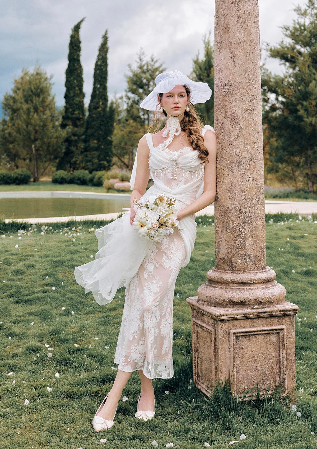 White Begonia Corset Dress