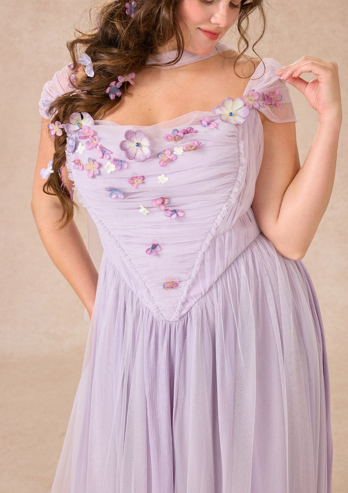Curve&amp;Plus Ode to Purple Iris Dress