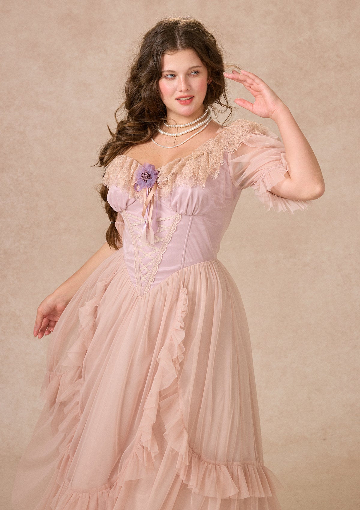 Curve&amp;Plus Violet Mandarin Duck Princess Dress