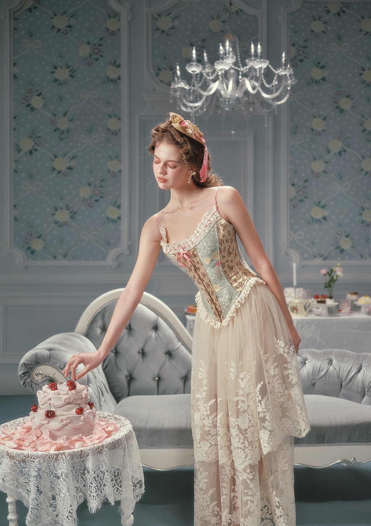 corset to wear over dress Classic Queen Pre-order / XS Best of Everything Navy Elegantly detailed with ornate MDAY2024 Case & Dial:Rose Gold