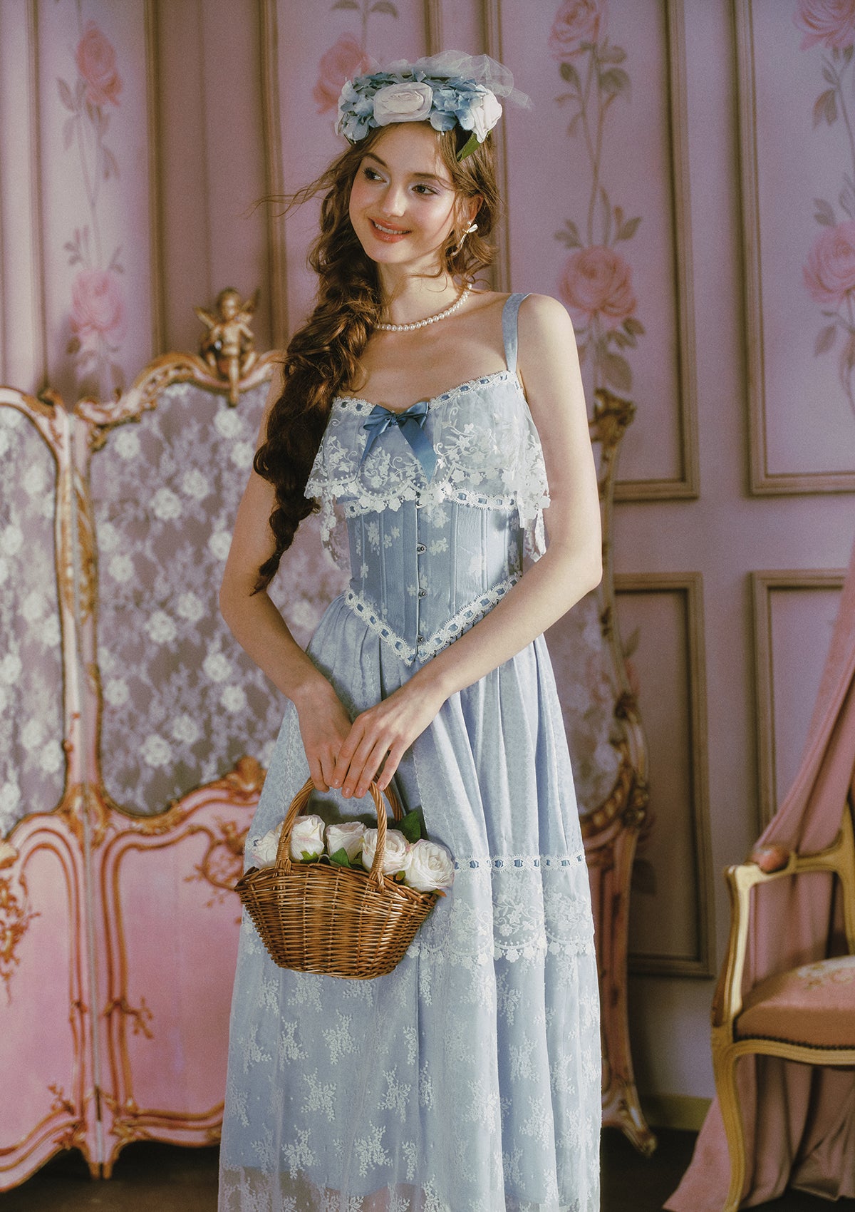Ice Jade Flower Corset (underbust)