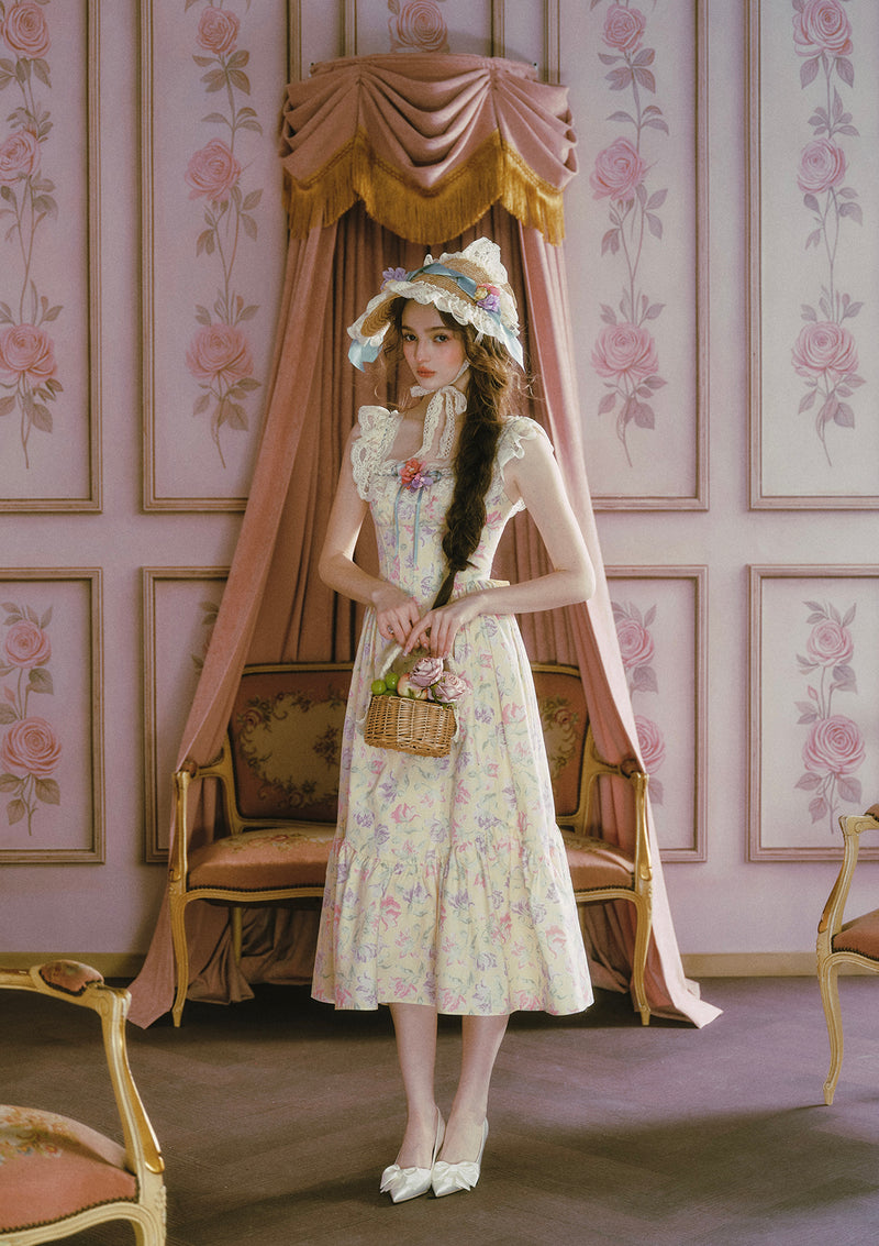 Honey Tea Garden Dress In-stock / S