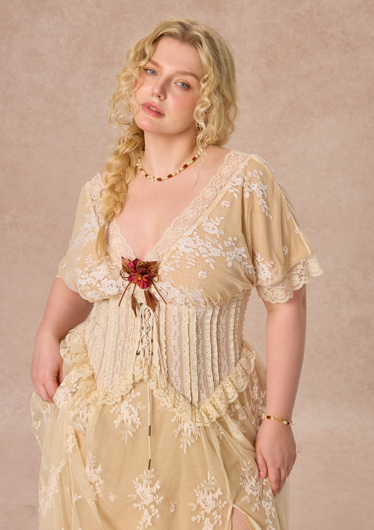 Curve&amp;Plus Wild Thorn Rose Corset Dress