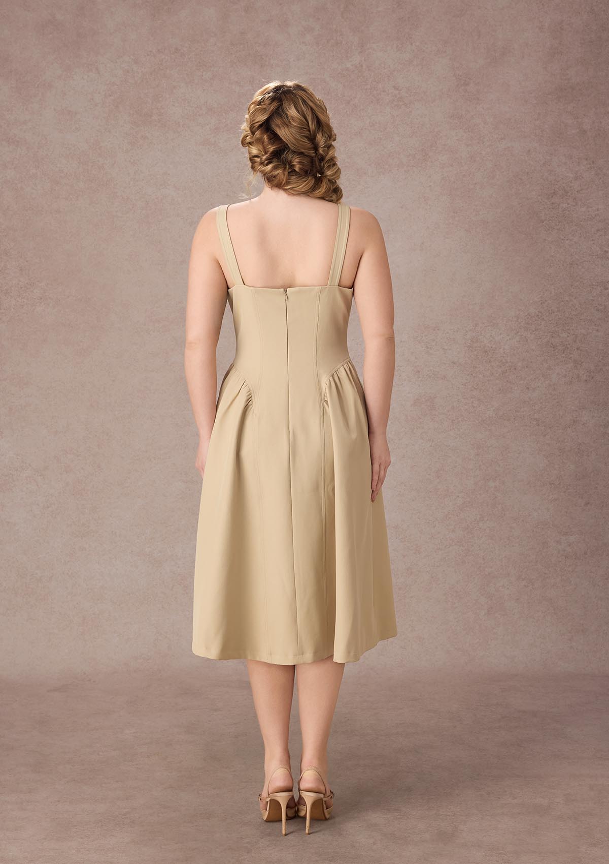Curve&amp;Plus Cream Tea Trench Dress