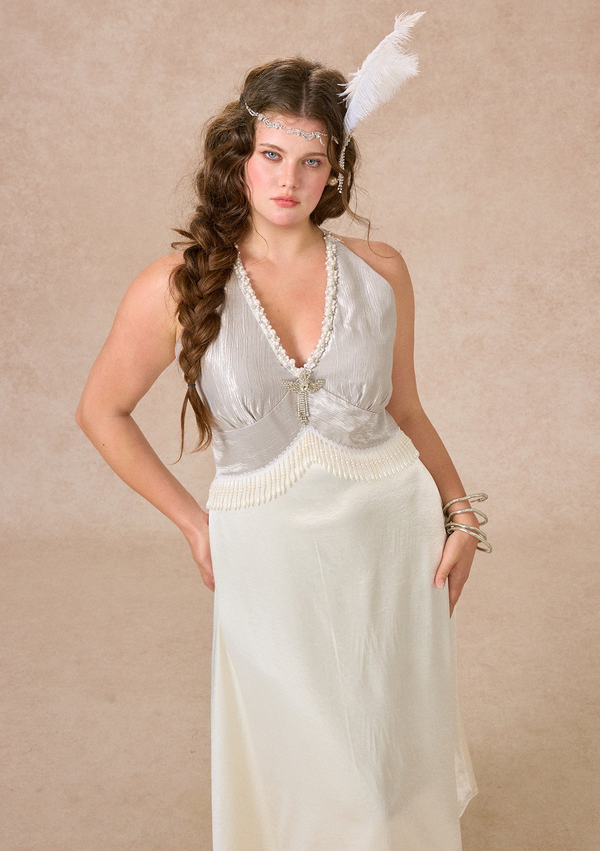 Curve&amp;Plus Silver Light Serenade Dress