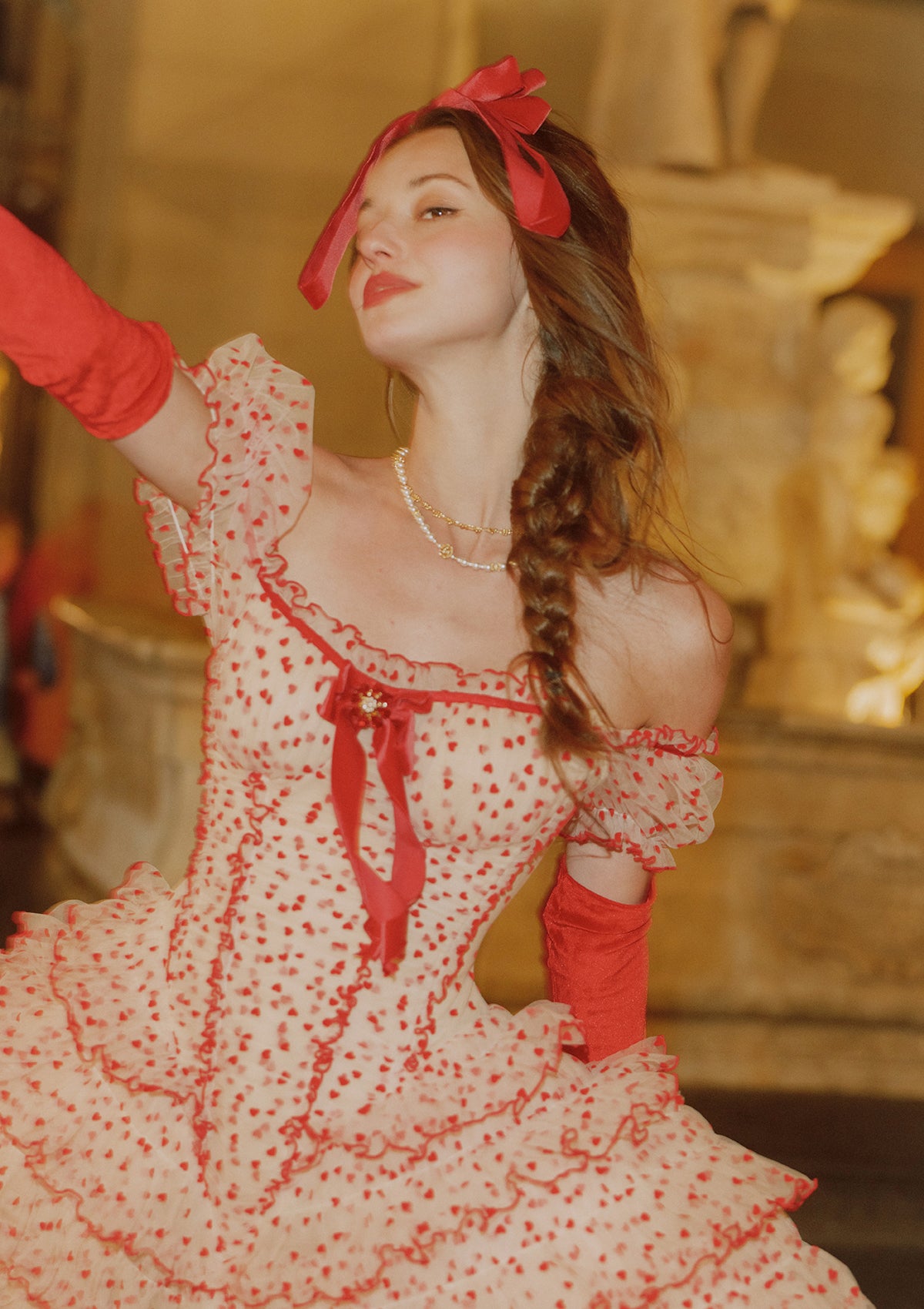 Crimson Velvet Waltz Dress
