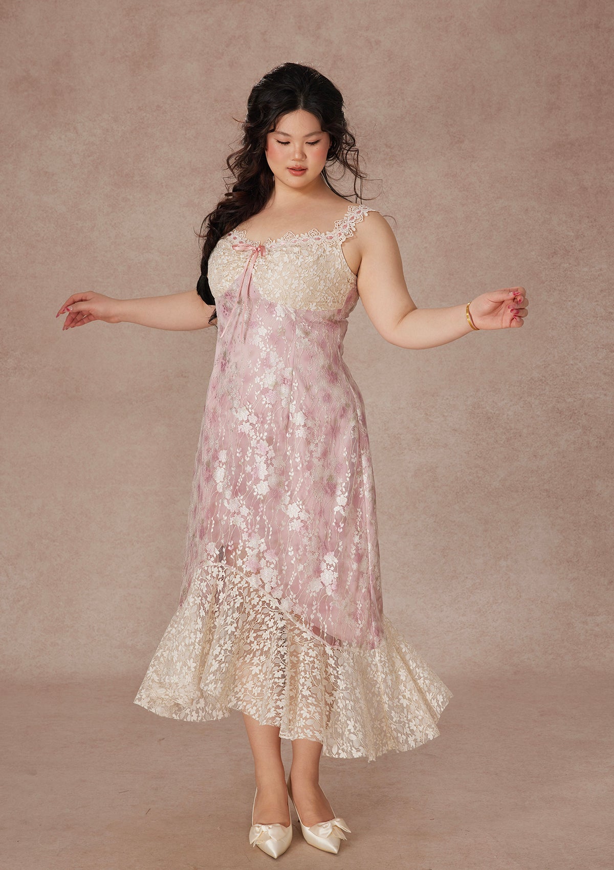 Curve&amp;Plus Floral Vine Fairy Shoes Dress