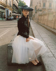 Rose Cape Blouse - Raven