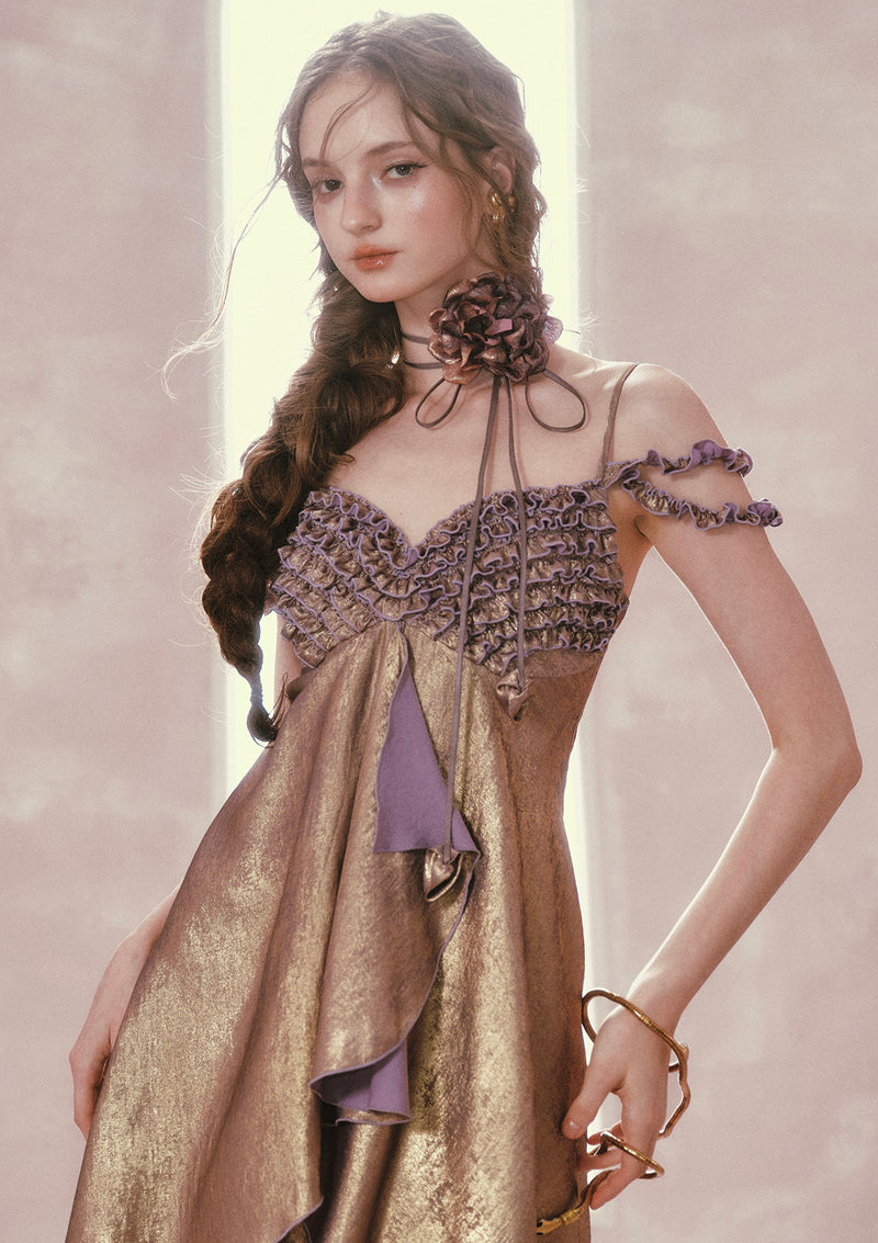 Purple Gold Aria Dress In-stock / L Purple Gold Aria Dress In-stock / L