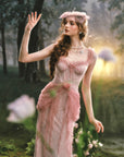 Pink Crabapple Blossom Corset Dress