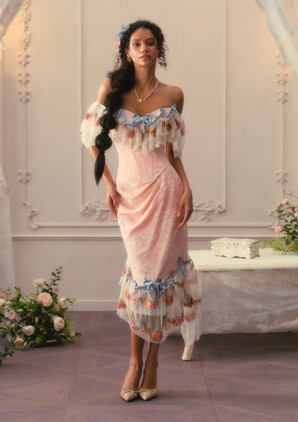 Floral Dreamweave Corset Dress