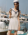 White Sail Maiden Knit Pleated Skirt