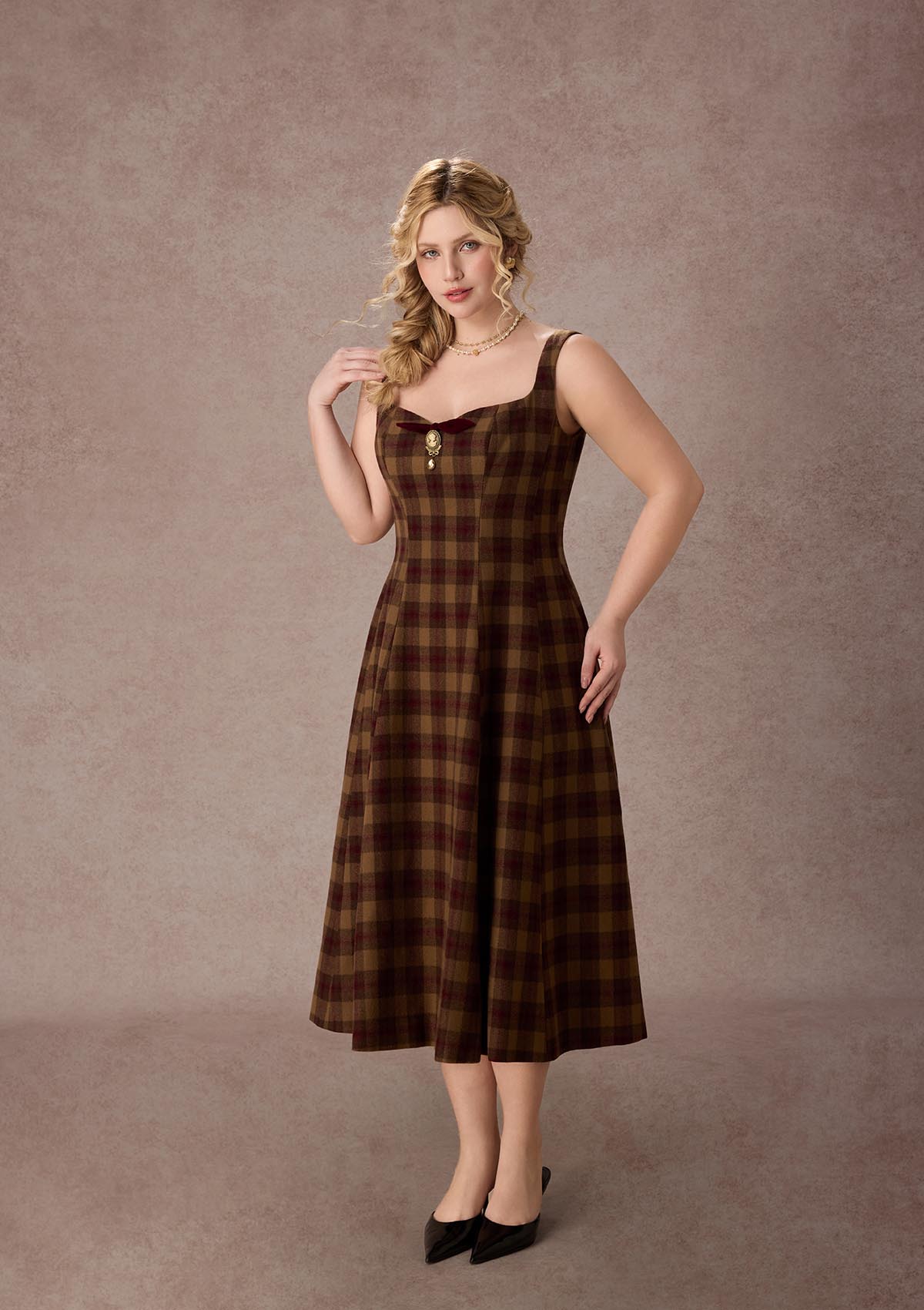 Curve&amp;Plus Tartan Majesty Maxi Dress
