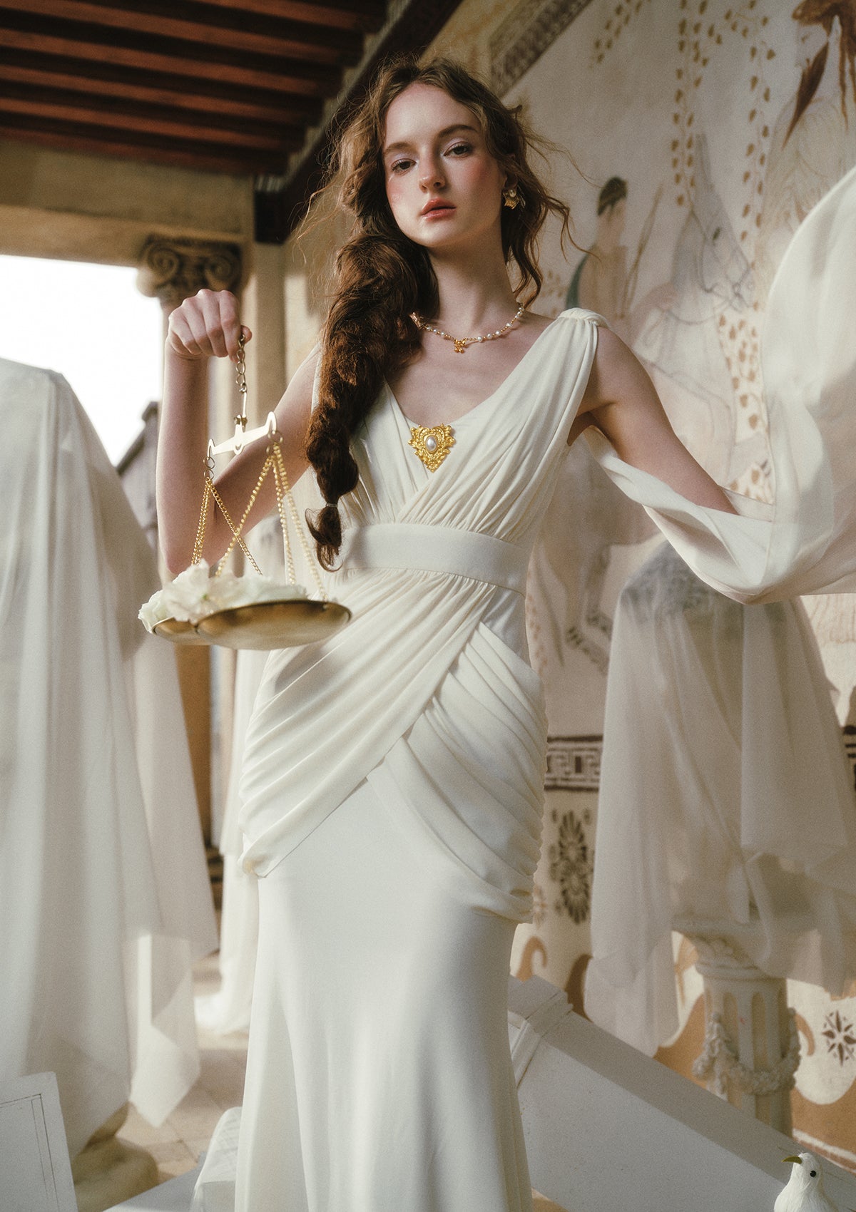 Athenian White Goddess Dress S / In-stock