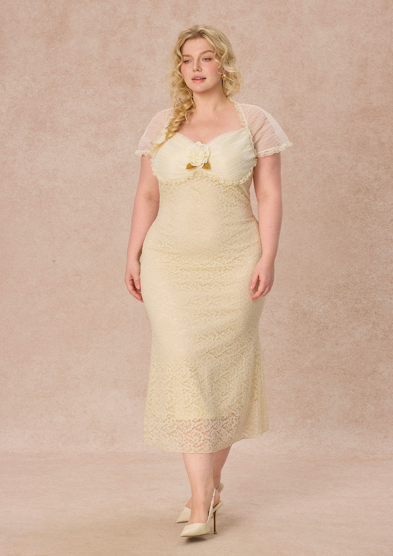 Cream Letter Dress Pre order / 4XL