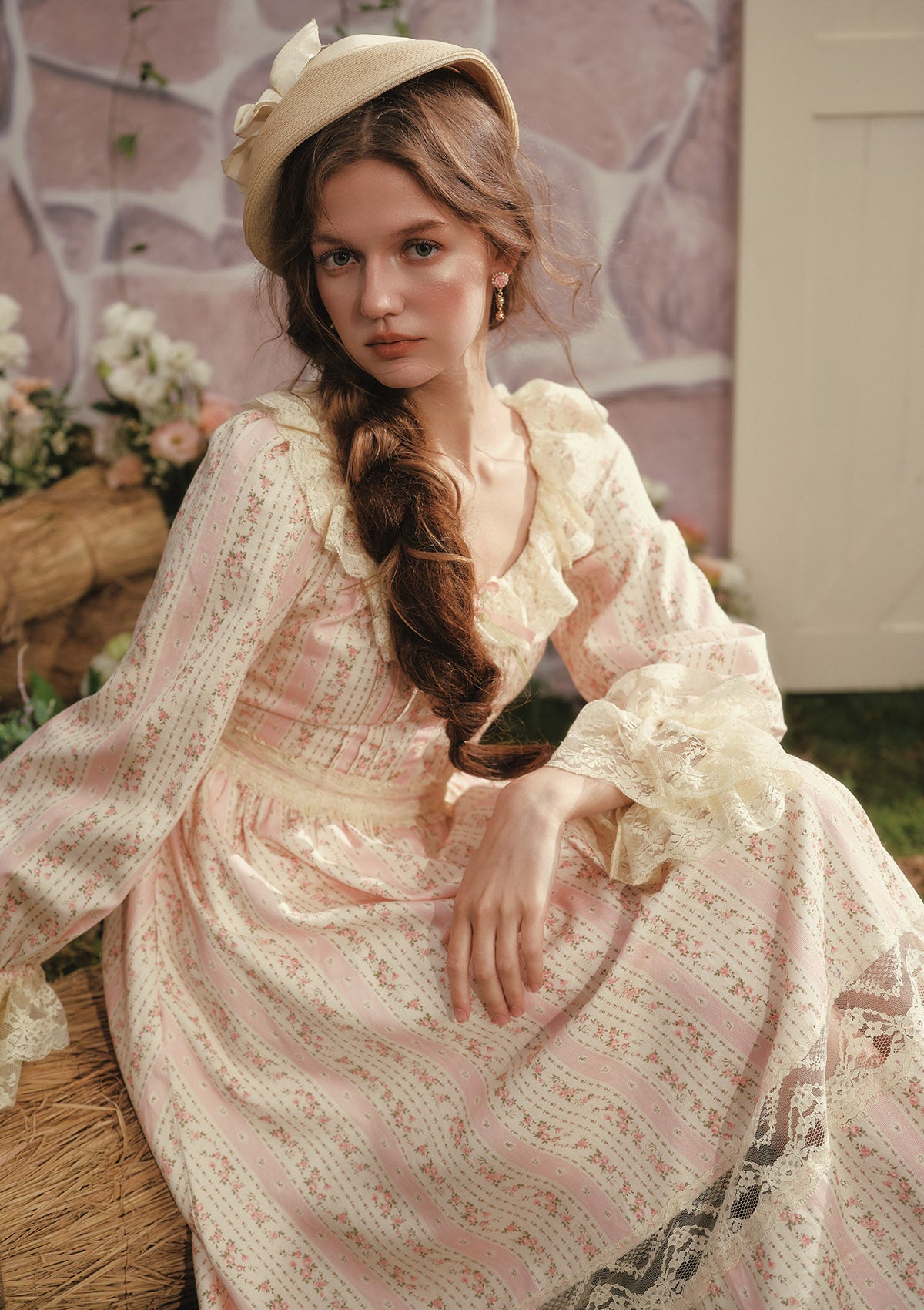 Honey Flower Notes Dress In-Stock / L