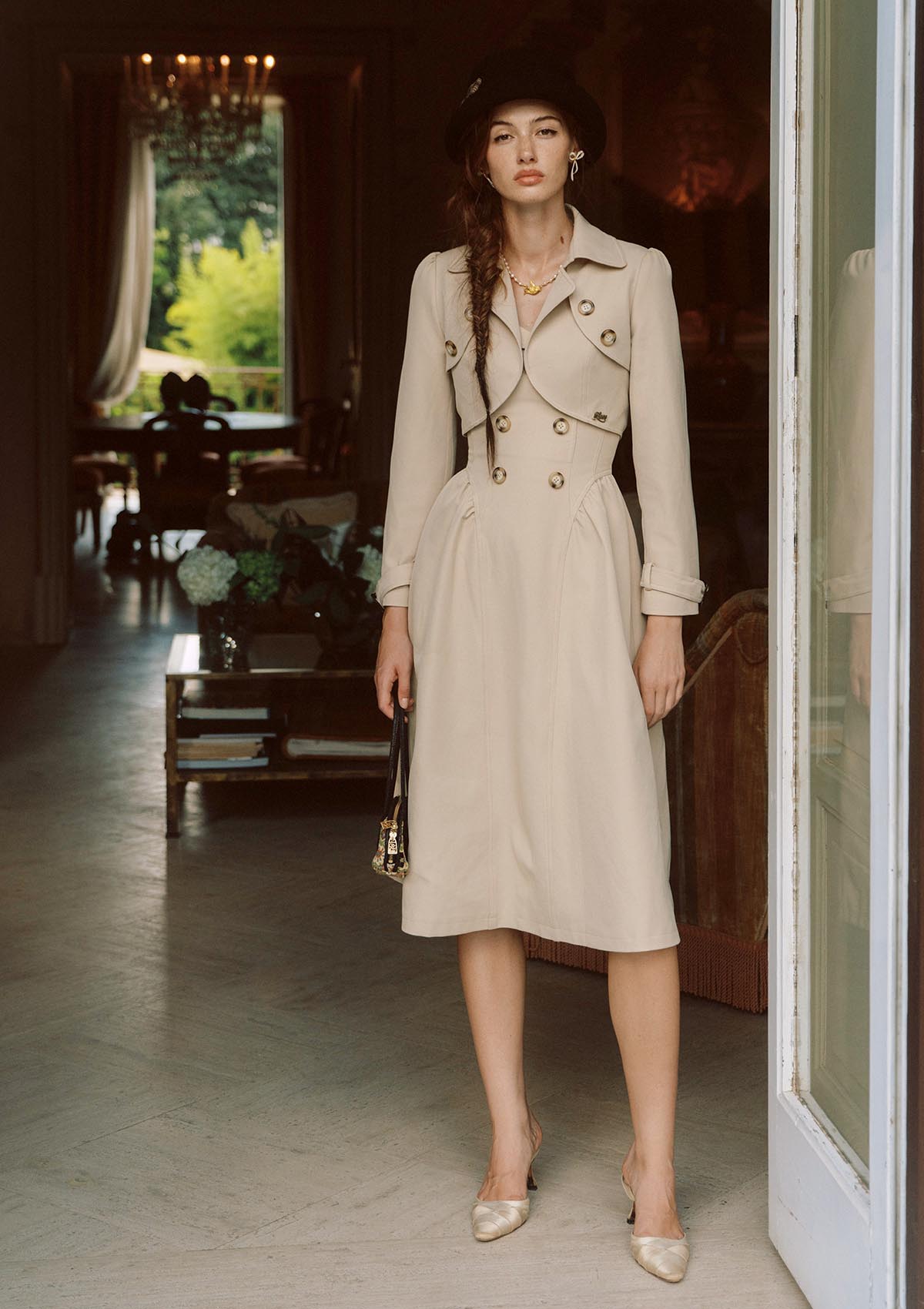 Cream Tea Trench Coat