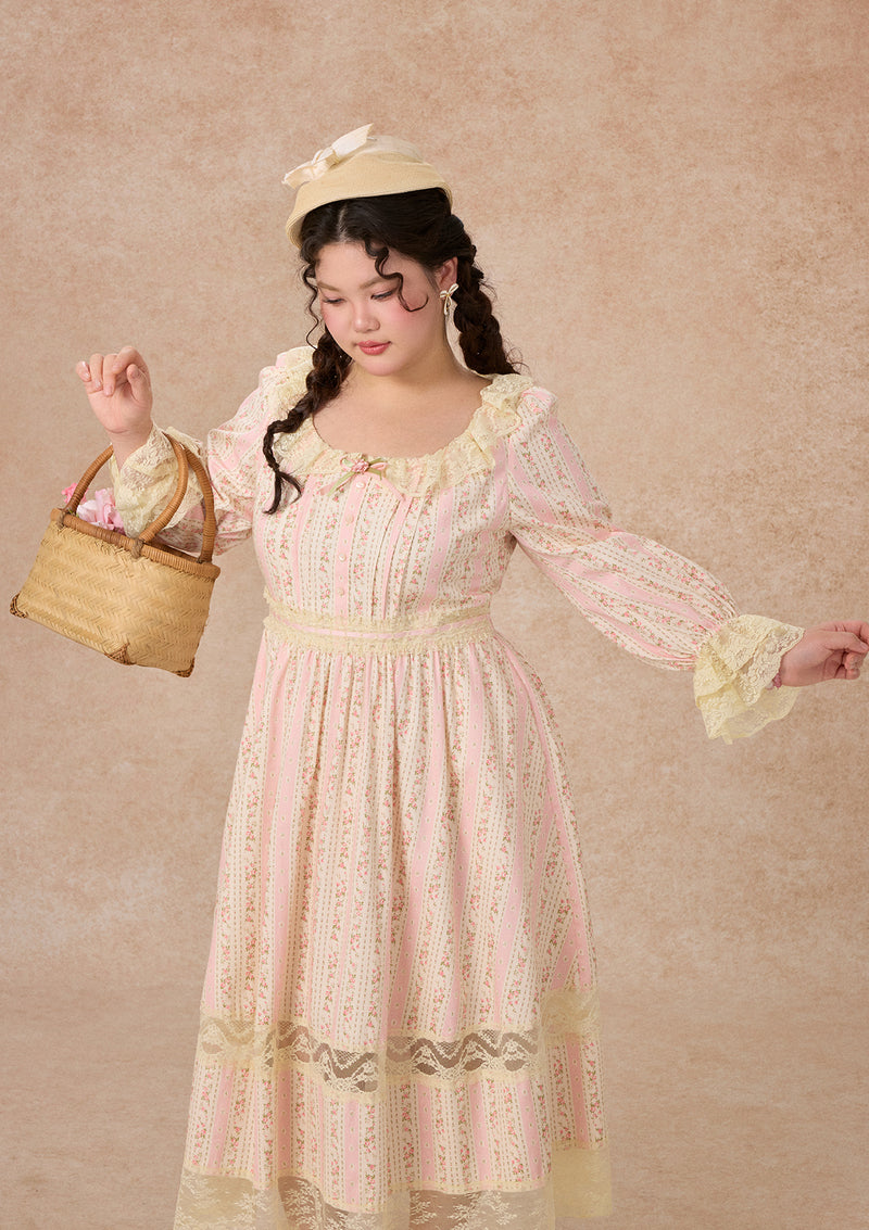 Curve&Plus Honey Flower Notes Dress Pre-order / 3XL Curve&Plus Honey Flower Notes Dress Pre-order / 3XL