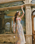 Oil Paint Floral Court Dress